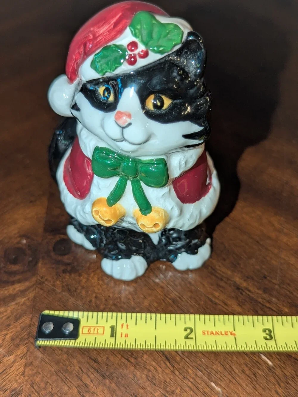 VTG Otagiri Japan Cindy Sugawara Christmas Tuxedo Cat Napkin Holder Candle Set